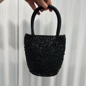 Vintage Carlo Fellini Black Beaded Mini Handbag